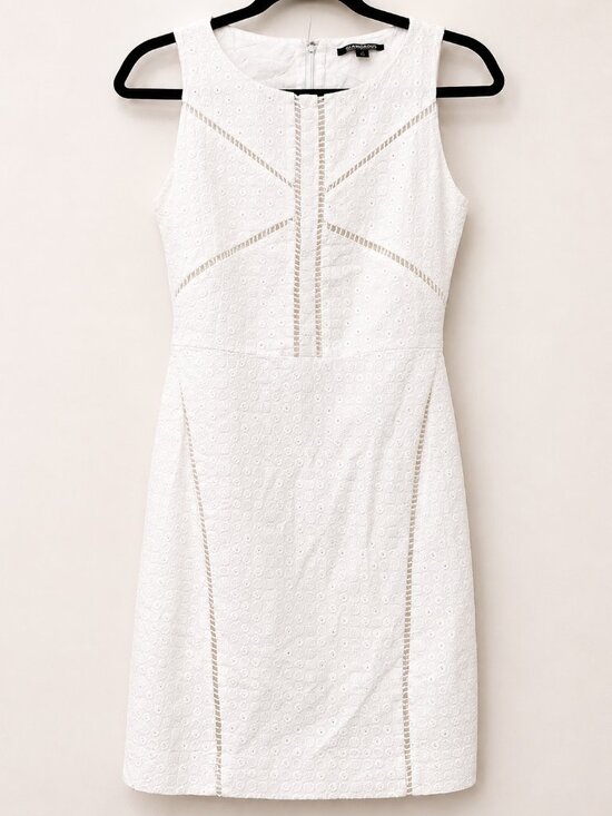 Gianni Bini Dresses & Skirts - White Eyelet Sleeveless Sheath Mini Dress